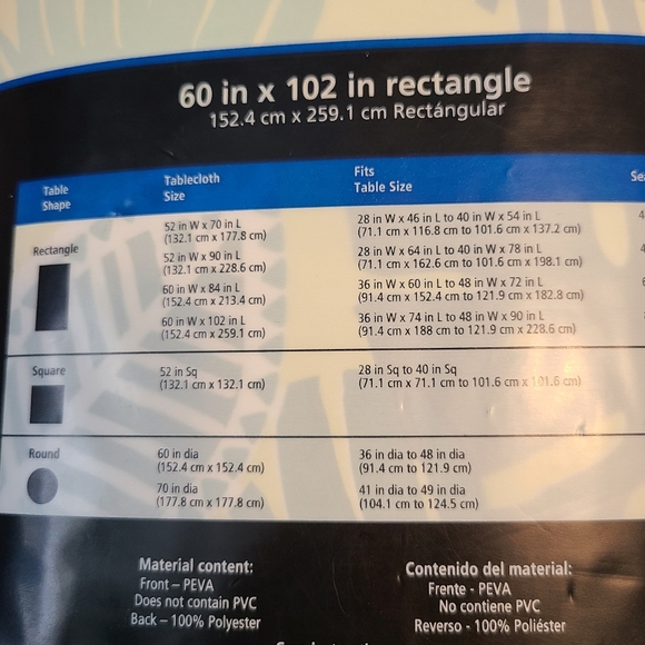 Mainstays Vinyl Tablecloth Tropical Theme 60X102 - Picture 4 of 5